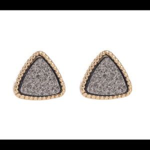 Silver Druzy Stud Earrings Stunning! Sealed